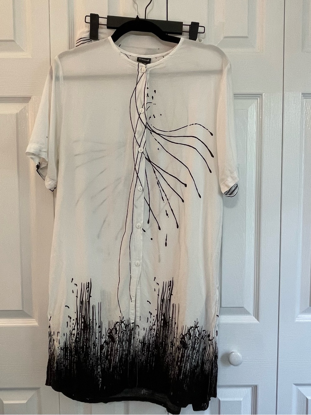 VTG Animale by Jacques Ruc Avant Garde B&W Button-Front Tunic and Skirt Set